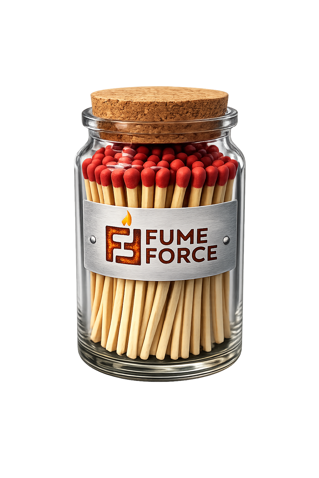 FumeForce Streichhölzer im Glas mit Kork – Edle Zündhölzer für Duftkerzen